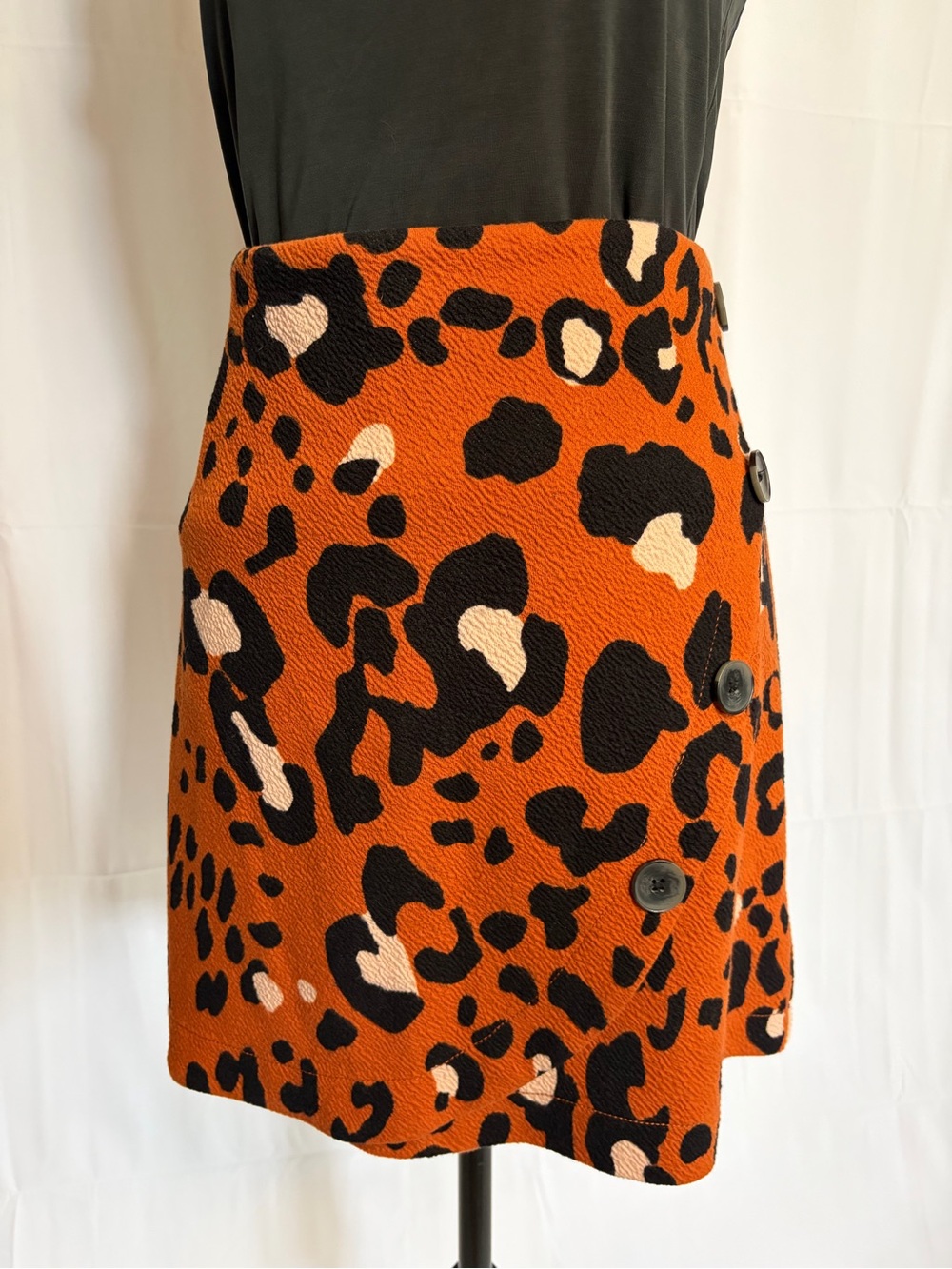 Anthropologie Maeve Leopard Print Mini Skirt Size Large